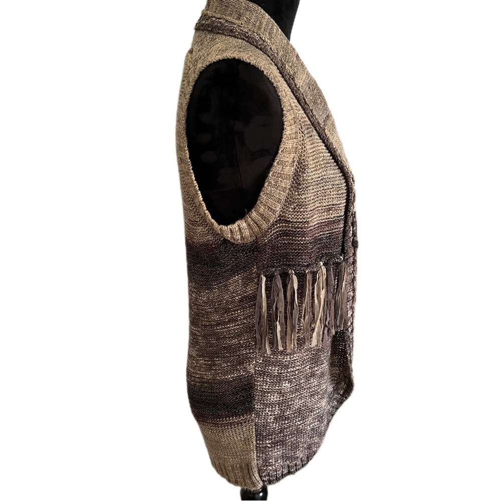 Forever 21 Textured Fringe Knit Vest / Shawl (Sz m) - Picture 4 of 8